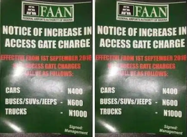 But Why!!! Government Increases Access Fee For All Vehicles Entering The Airport From 200 To 400